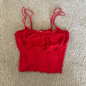 Princess Polly Red Ruched Crop Top